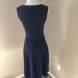 Laksmi navy blue fit and flare dress